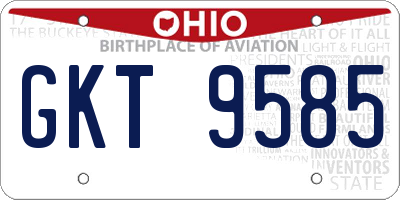 OH license plate GKT9585
