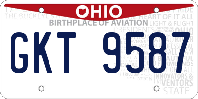 OH license plate GKT9587