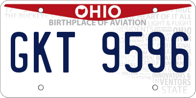 OH license plate GKT9596