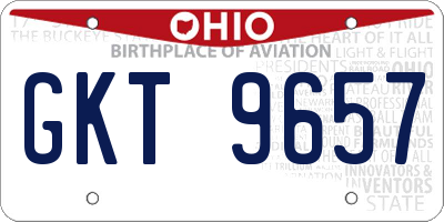OH license plate GKT9657