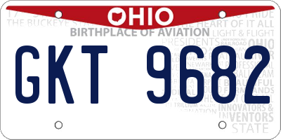 OH license plate GKT9682