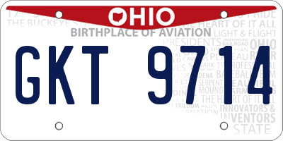 OH license plate GKT9714