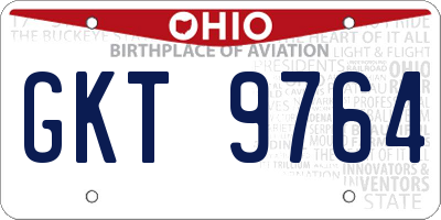 OH license plate GKT9764