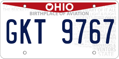 OH license plate GKT9767