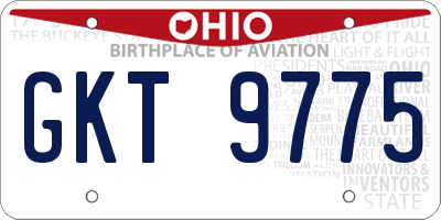 OH license plate GKT9775