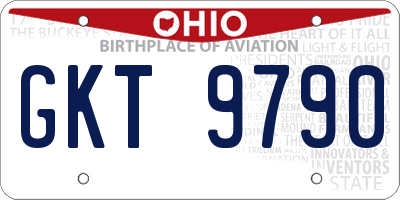 OH license plate GKT9790