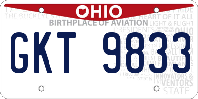 OH license plate GKT9833