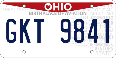 OH license plate GKT9841