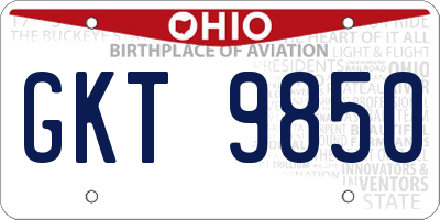 OH license plate GKT9850