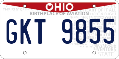 OH license plate GKT9855