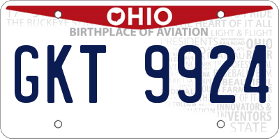 OH license plate GKT9924