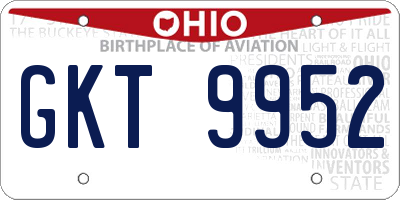 OH license plate GKT9952