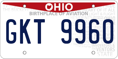 OH license plate GKT9960