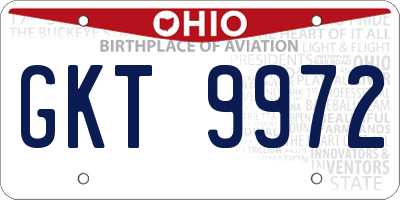 OH license plate GKT9972