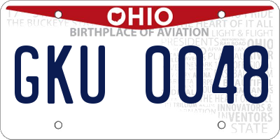 OH license plate GKU0048