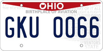 OH license plate GKU0066