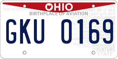 OH license plate GKU0169