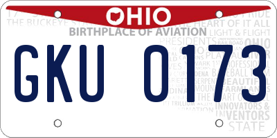OH license plate GKU0173