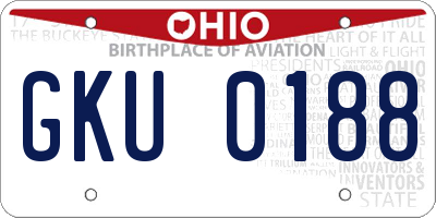 OH license plate GKU0188