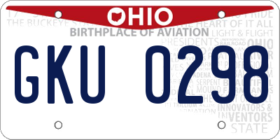 OH license plate GKU0298
