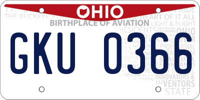 OH license plate GKU0366
