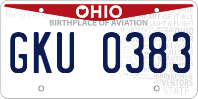 OH license plate GKU0383