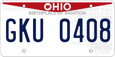 OH license plate GKU0408