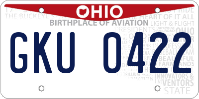 OH license plate GKU0422