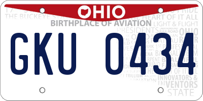 OH license plate GKU0434