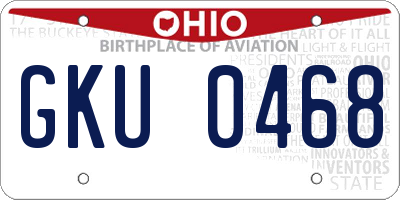 OH license plate GKU0468