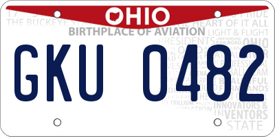 OH license plate GKU0482