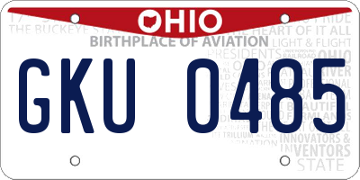 OH license plate GKU0485