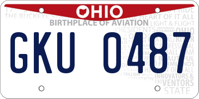OH license plate GKU0487