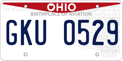 OH license plate GKU0529