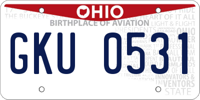 OH license plate GKU0531