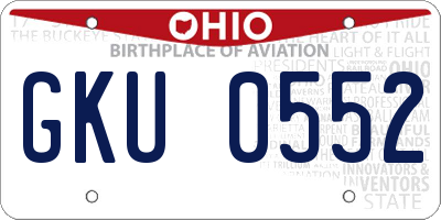 OH license plate GKU0552
