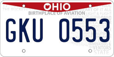 OH license plate GKU0553