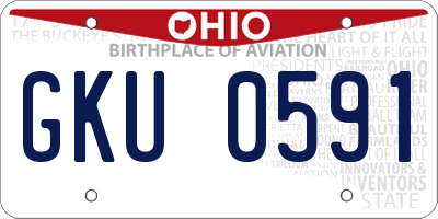 OH license plate GKU0591