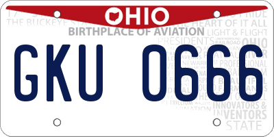 OH license plate GKU0666