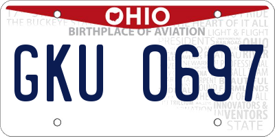 OH license plate GKU0697