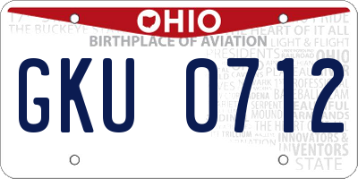OH license plate GKU0712