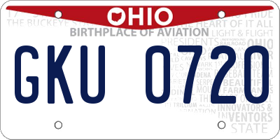 OH license plate GKU0720