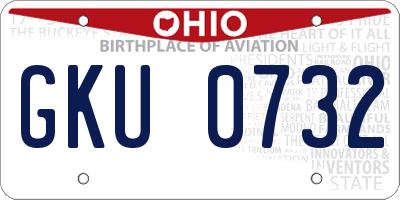 OH license plate GKU0732