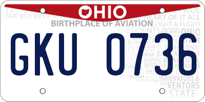 OH license plate GKU0736