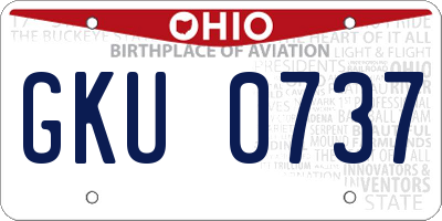OH license plate GKU0737