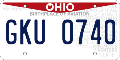 OH license plate GKU0740