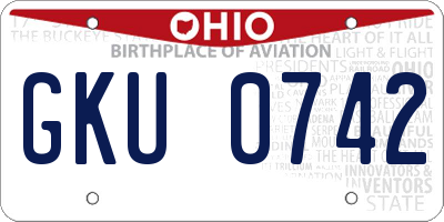 OH license plate GKU0742