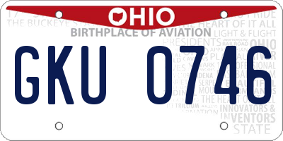 OH license plate GKU0746