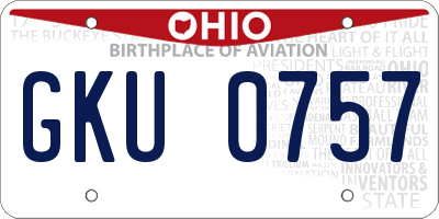 OH license plate GKU0757
