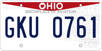 OH license plate GKU0761